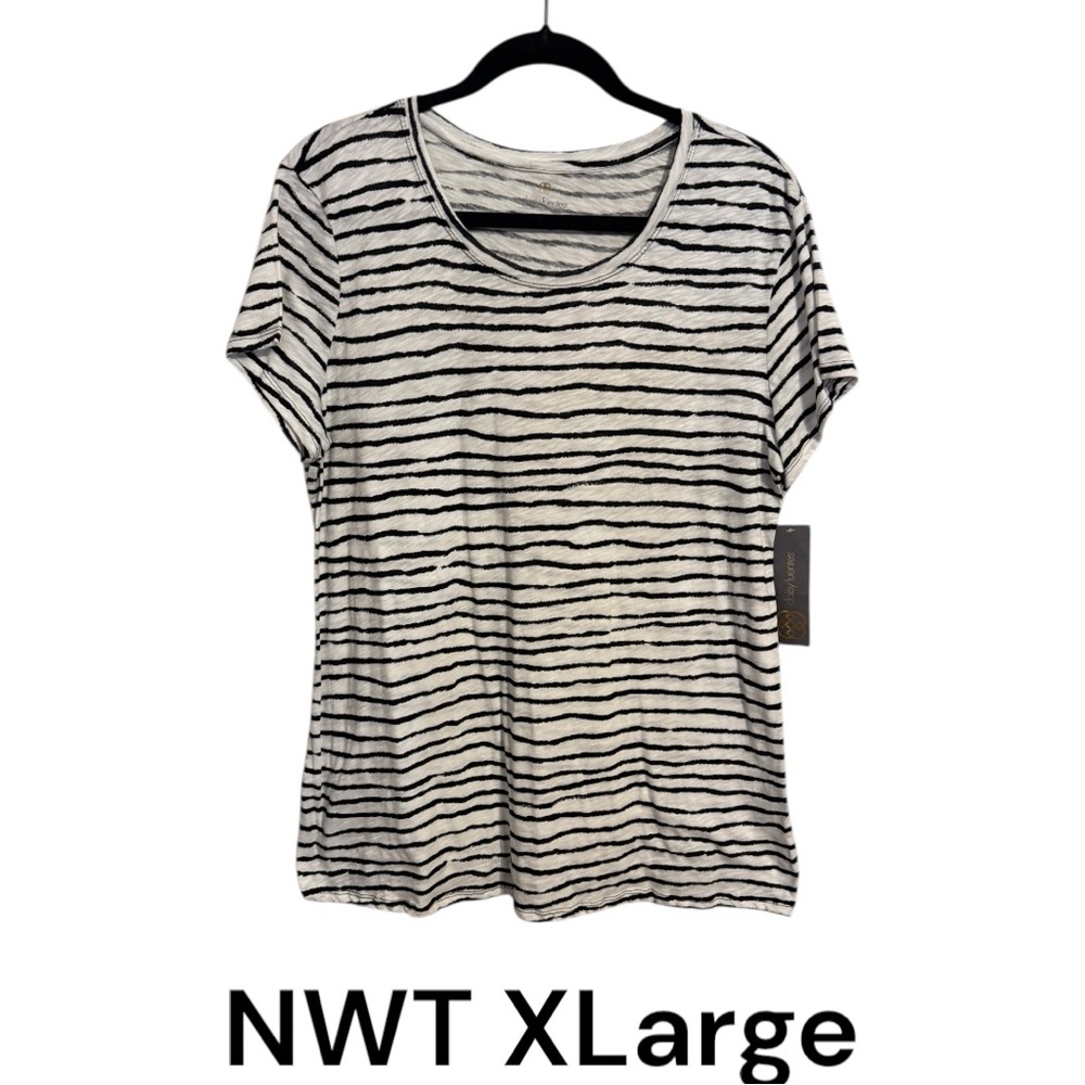 NWT Daisy Fuentes Black/White MY FAVORITE TEE XLARGE #O - Picture 1 of 6